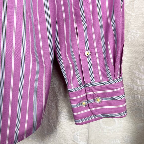 Robert Graham embroidered purple stripe button down Freshly Laundered Shirt - Picture 8 of 11